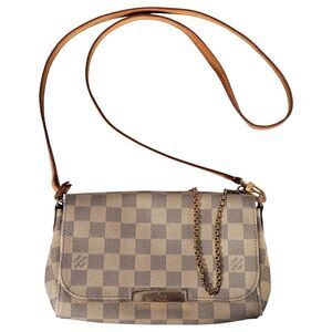 LOUIS VUITTON Favorite MM Damier Azur Crossbody Bag White